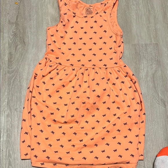 4/$20 Orange Kids Dress with Bow Pattern - Picture 1 of 1